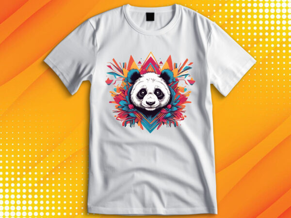 Cute panda t shirt vector file