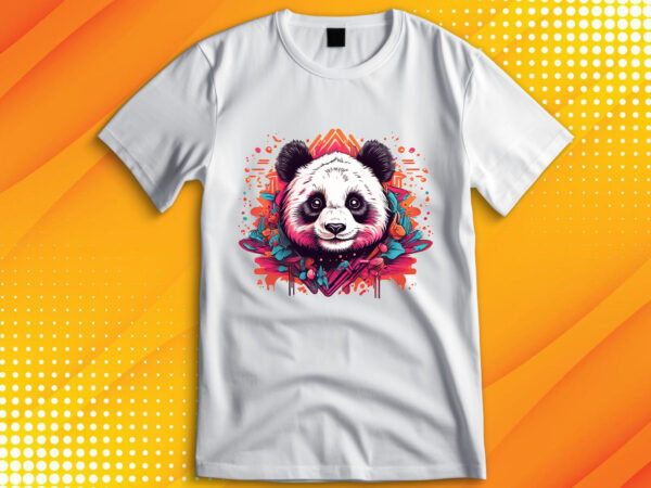 Cute panda t shirt vector file