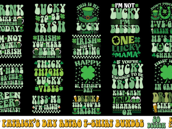 St patrick’s day retro design bundle