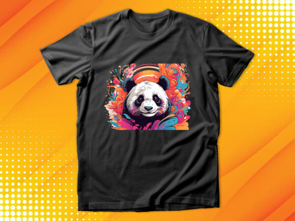 Cute panda t shirt vector file