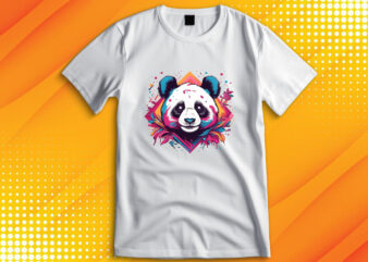 Cute Panda t shirt vector file