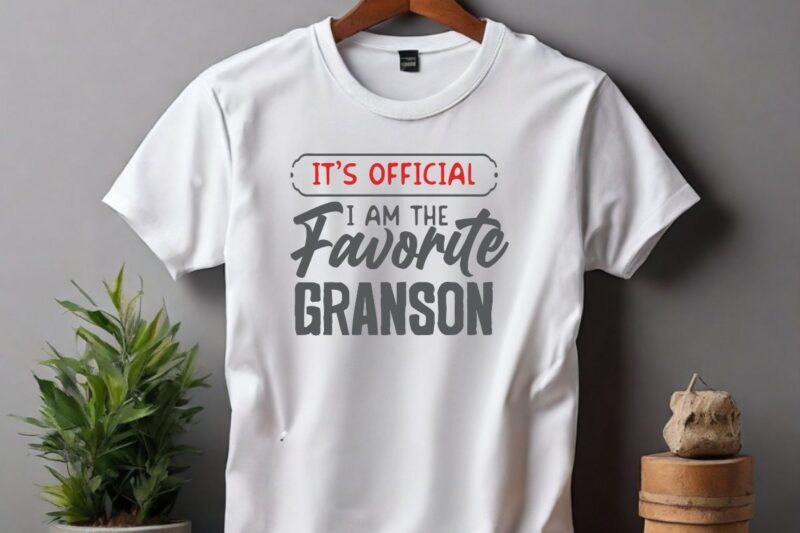 It’s Official I’m The Favorite Grandson Vintage T-Shirt design vector, Official Grandson shirt, Grandson shirt, sarcastic, humor, humor