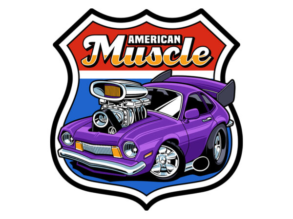 American muscle t shirt vector