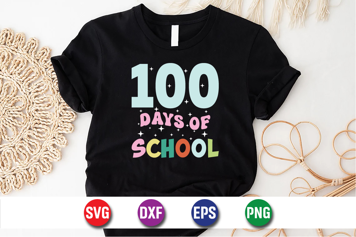 100 Days Of School, 100 days of school shirt print template, second ...