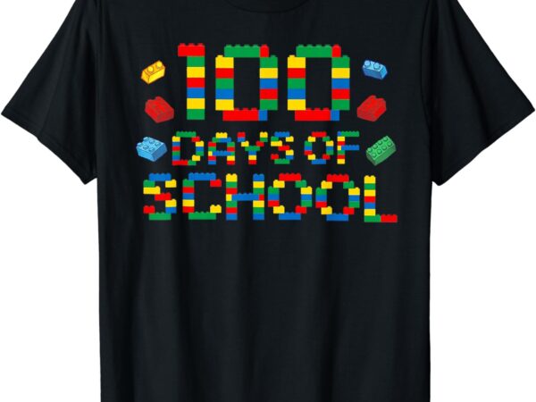 Brick builder fun blocks 100th day of school shirt for boys t-shirt