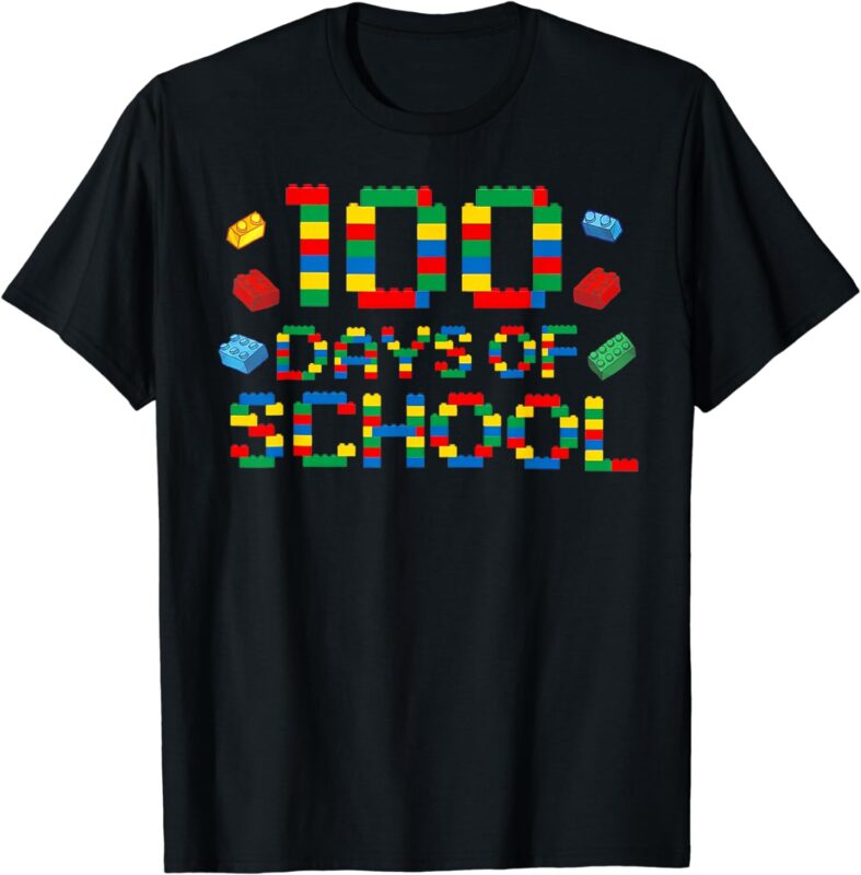 Brick Builder Fun Blocks 100th Day Of School Shirt For Boys T-Shirt