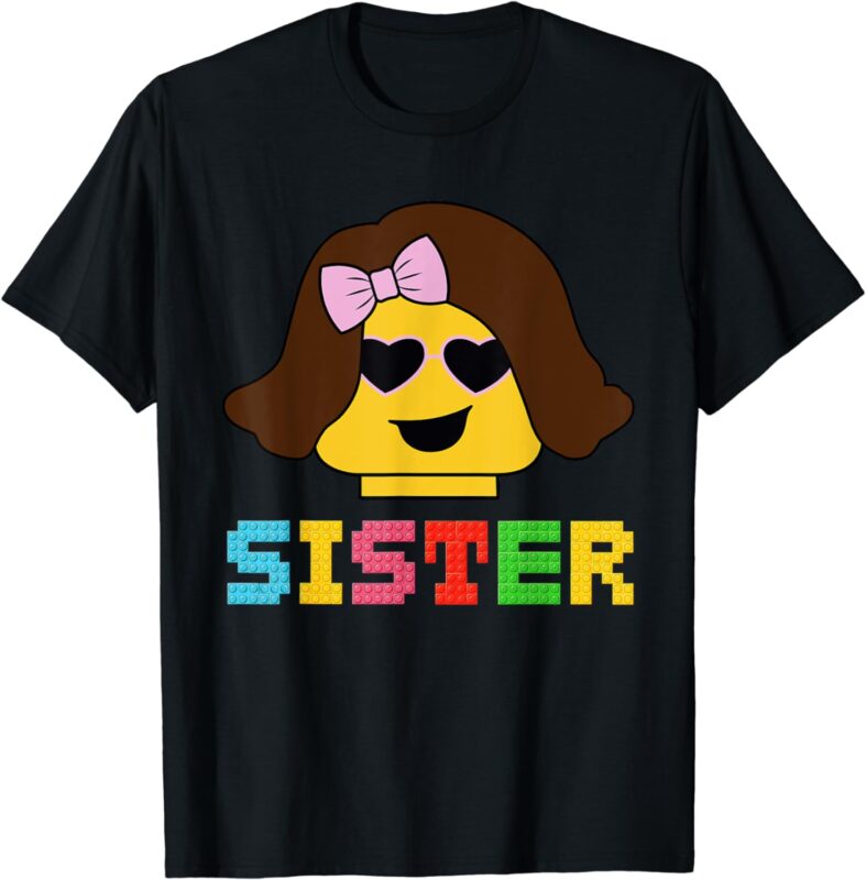 Building Bricks Blocks Sister Master Builder Family Matching T-Shirt