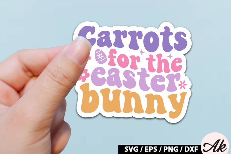 Carrots for the easter bunny Retro Sticker