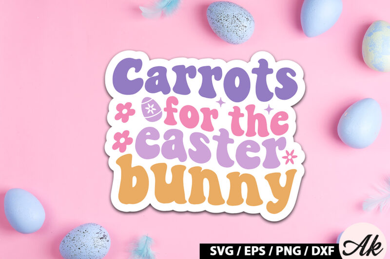 Carrots for the easter bunny Retro Sticker