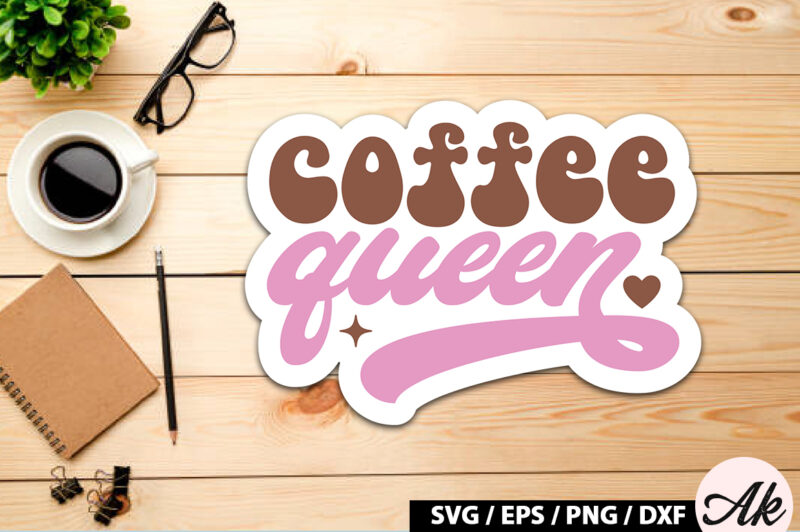 Coffee queen Retro Sticker