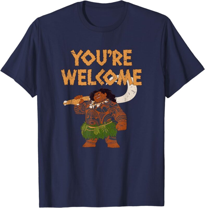 Disney Moana Maui Confident Pose You’re Welcome Retro Logo T-Shirt