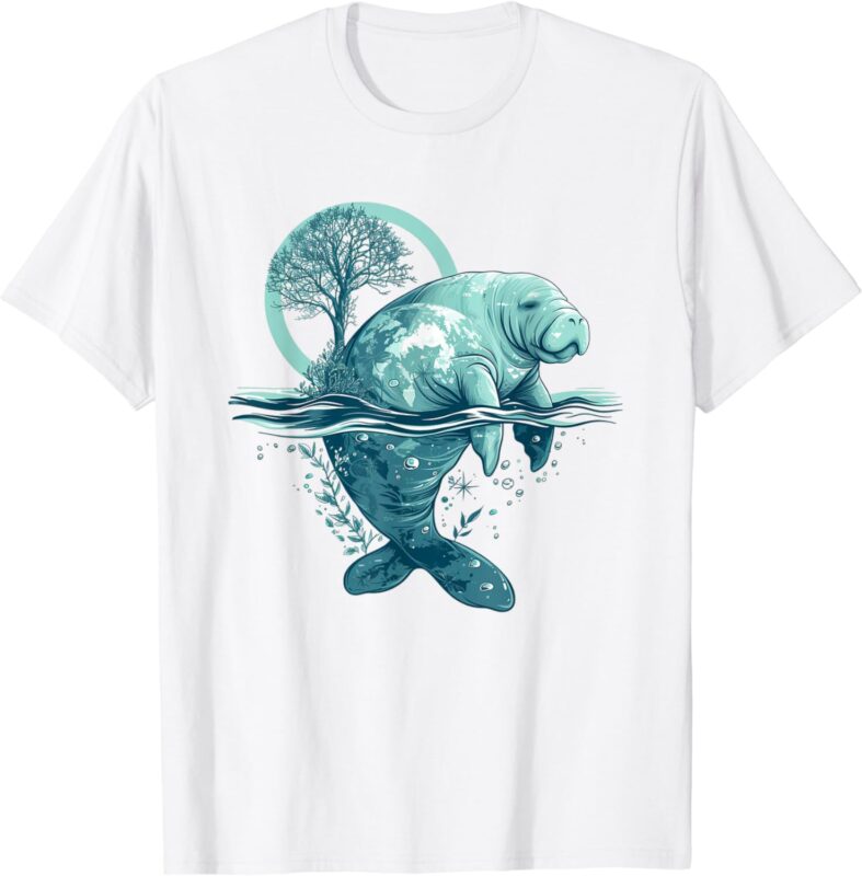 Earth Day Manatee Earth Day Manatee Artwork T-Shirt