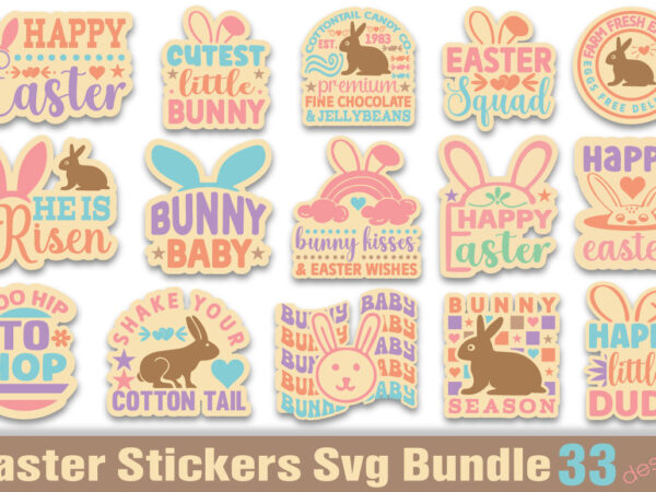 Easter stickers t-shirt bundle easter stickers svg bundle