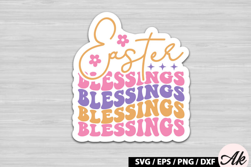 Retro Easter Sticker SVG Bundle