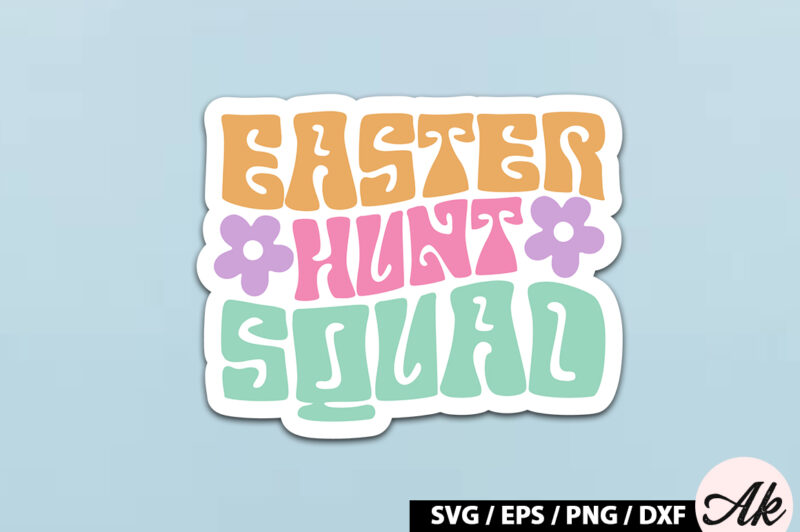 Retro Easter Sticker SVG Bundle