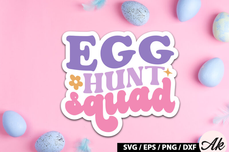 Retro Easter Sticker SVG Bundle