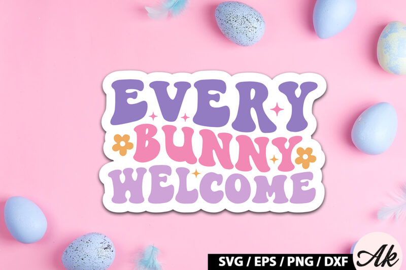 Retro Easter Sticker SVG Bundle