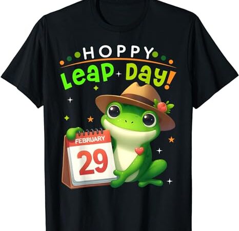 February 29th funny frog leap day matching leap year 2024 t-shirt