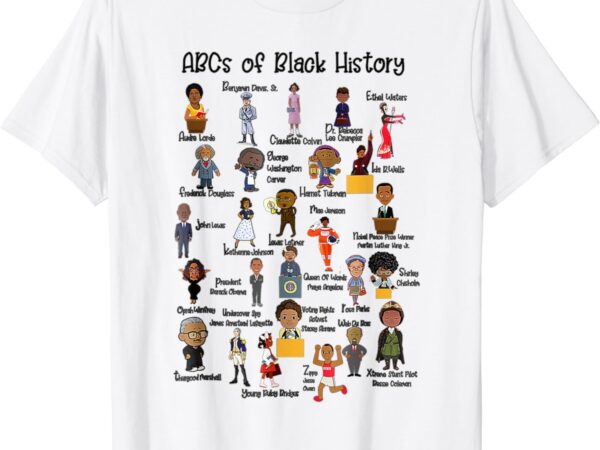 Funny abcs of black history month pride women men teacher t-shirt