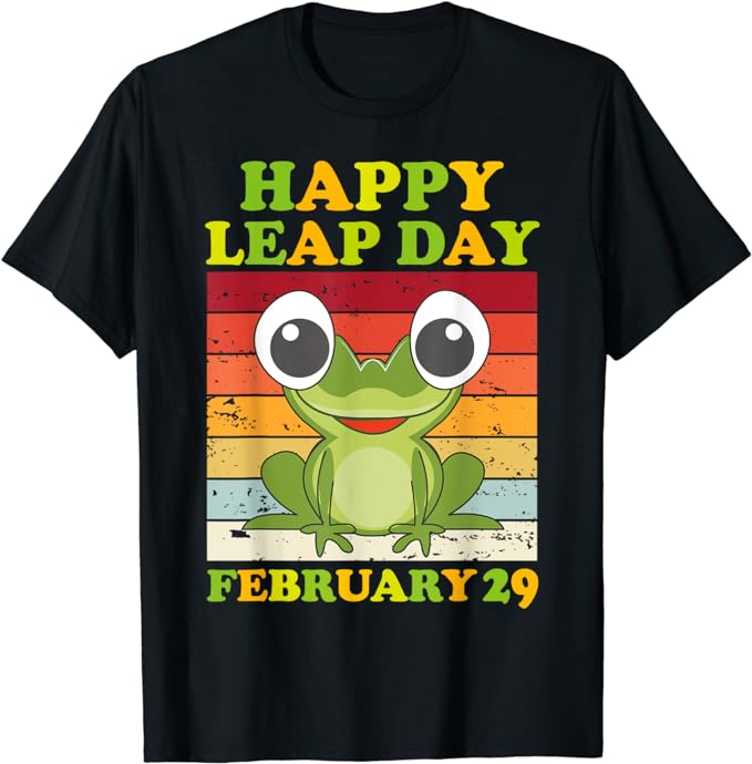 Funny Frog Happy Couple Leap Day February 29, leap birthday T-Shirt