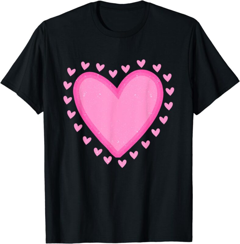 Funny Hearts Kids School Valentines Day Girls Boys T-Shirt