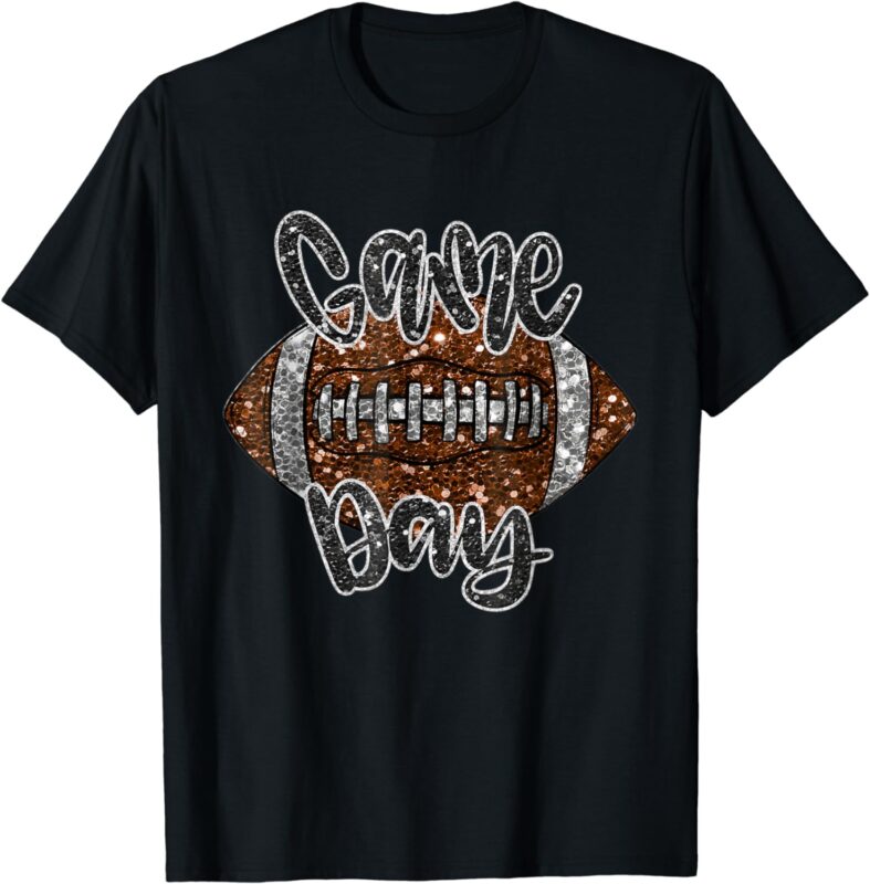 Game Day Football Bling Bling Graphic Football Lover T-Shirt