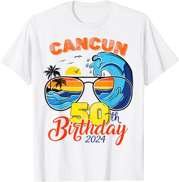 Girls Trip Cancun 2024 Vacation Cancun 50th Birthday Squad T-Shirt