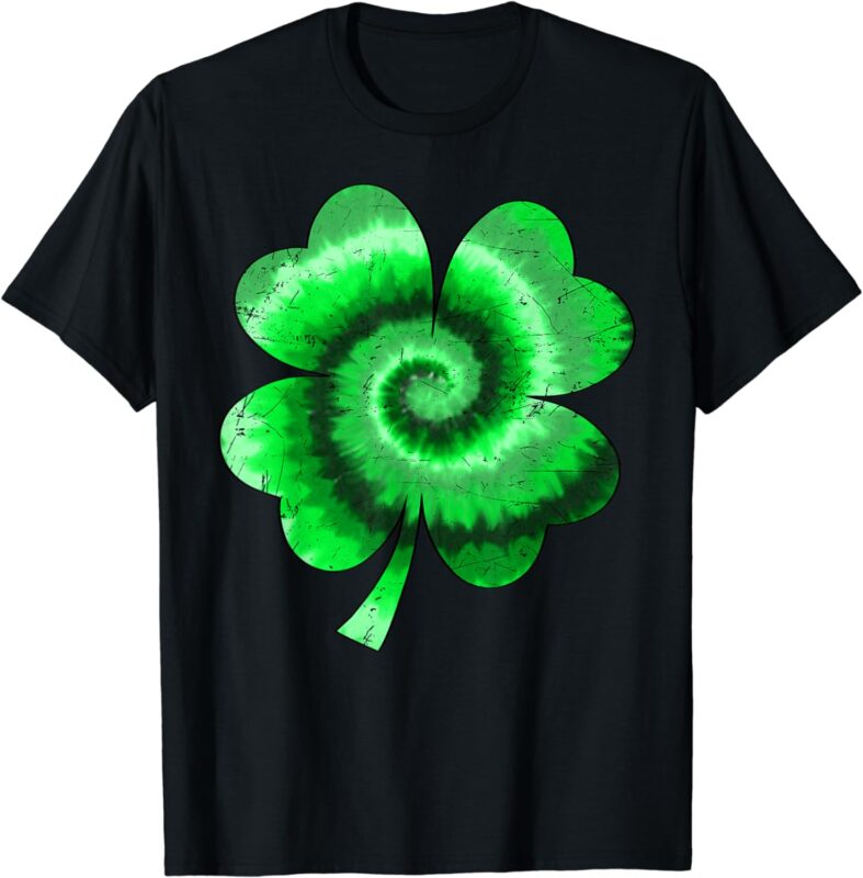 Green Go Lucky Irish Shamrock Tie Dye Happy St Patricks Day T-Shirt