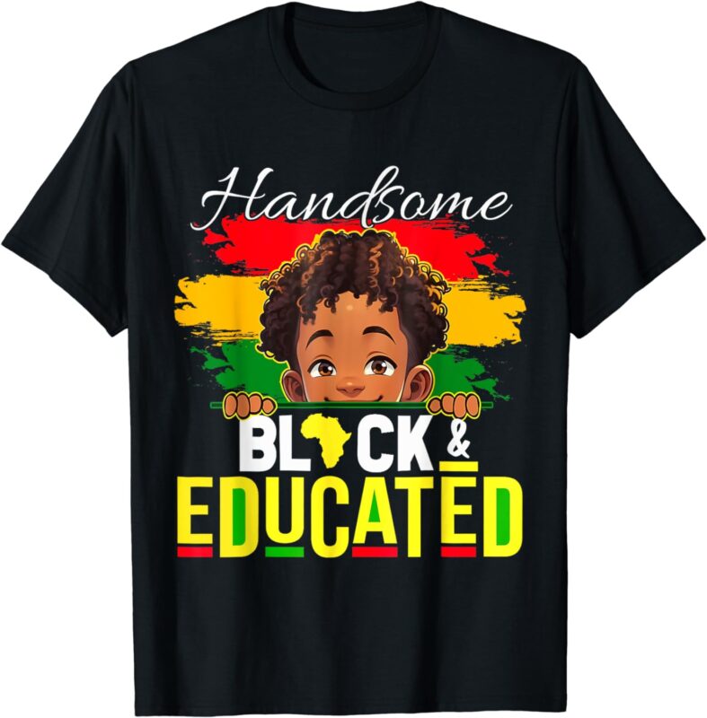 Handsome Black Educated Black History Shirt For Kids Boys T-Shirt - Buy ...