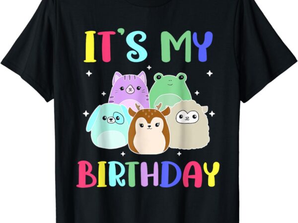 Happy birthday girl squish squad mallow girls kids cute t-shirt