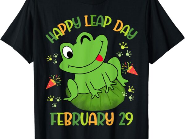 Happy leap day year 2024 february 29th funny frog lovers t-shirt