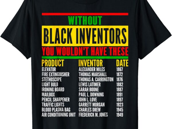 History of forgotten black inventors black history month t-shirt