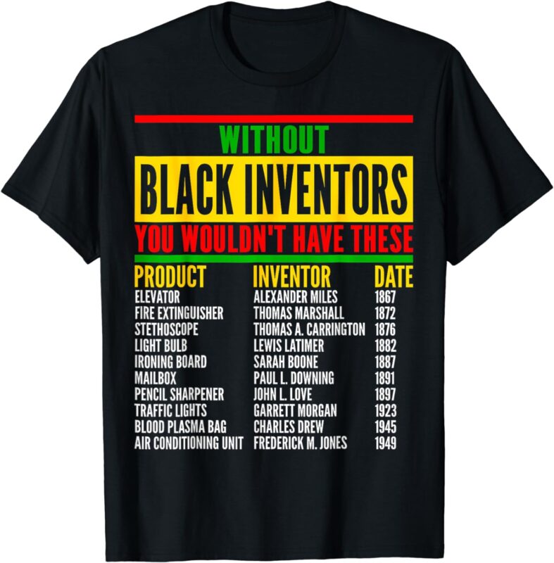 History Of Forgotten Black Inventors Black History Month T-Shirt