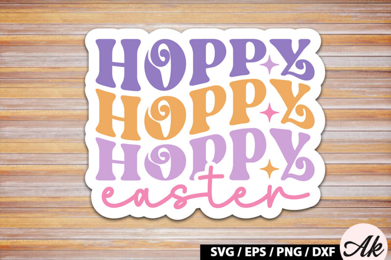 Retro Easter Sticker SVG Bundle