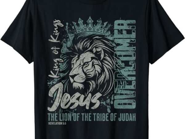 Jesus is king lion of judah bible faith graphic christian t-shirt