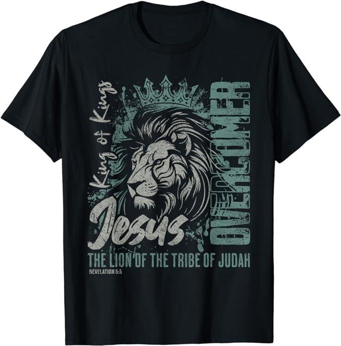 Jesus Is King Lion of Judah Bible Faith Graphic Christian T-Shirt