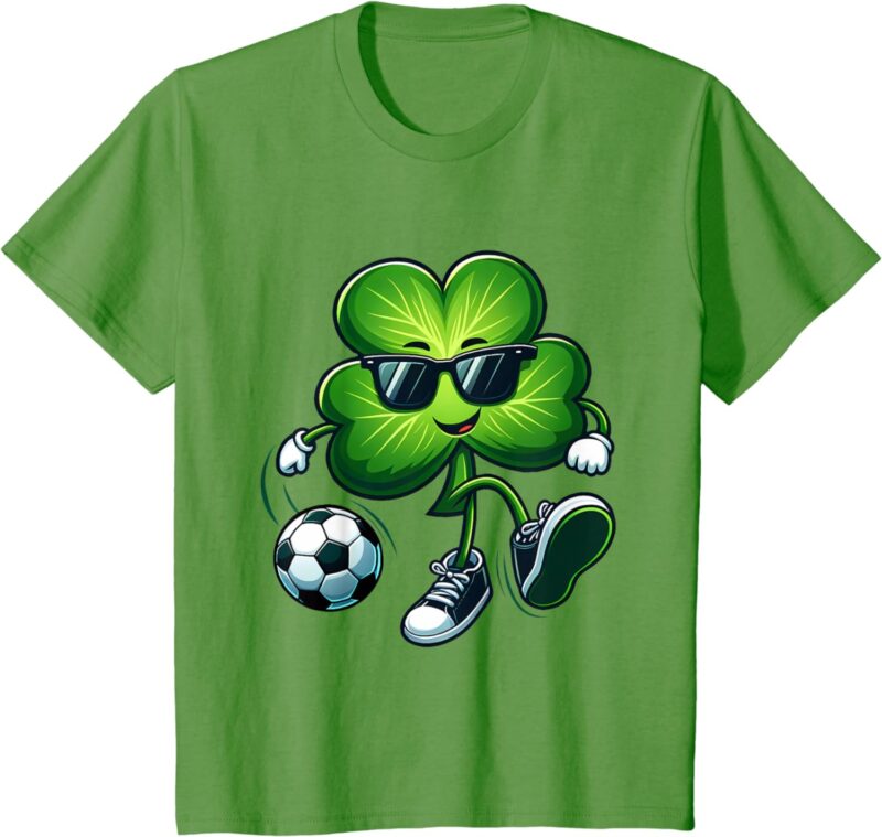 Kids Kids Boys Soccer Lovers Players St Patricks Day Shamrock Tee T-Shirt