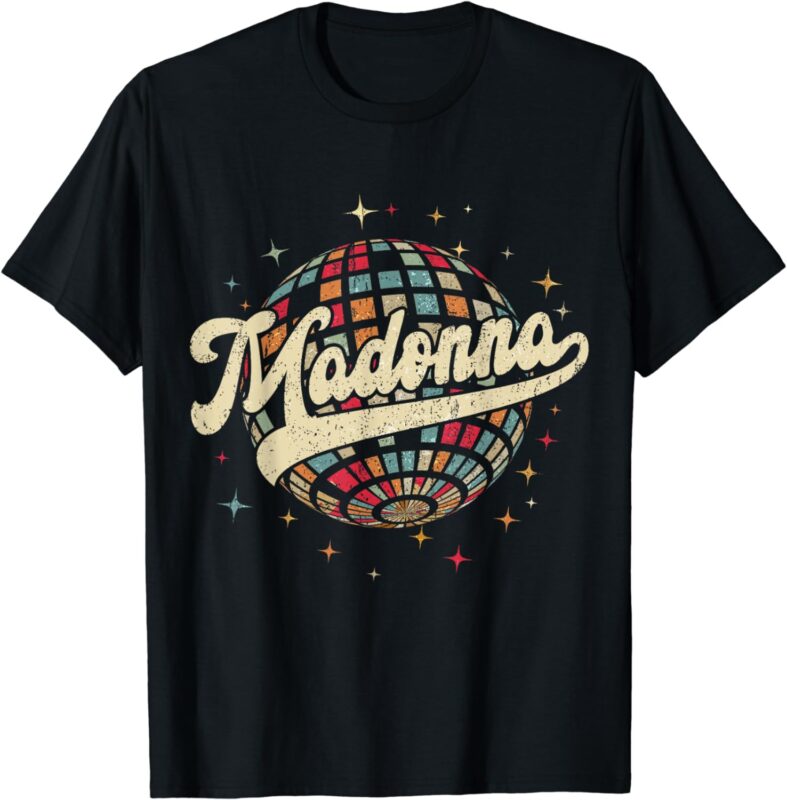 Love Heart Madonna Vintage Style Black Madonna T-Shirt