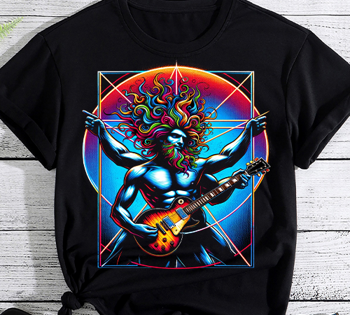 Guitar shirt da vinci vitruvian man guitar player musicians t-shirt png file