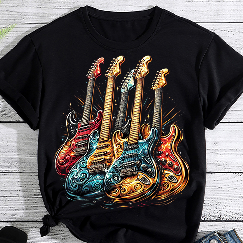 Guitar Shirt. Retro Style, Gift For Guitarist T-Shirt PNG File