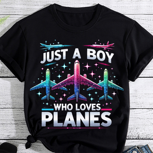 Just A Boy Who Loves Planes T-Shirt & Toddler Airplane Lover T-Shirt PNG File