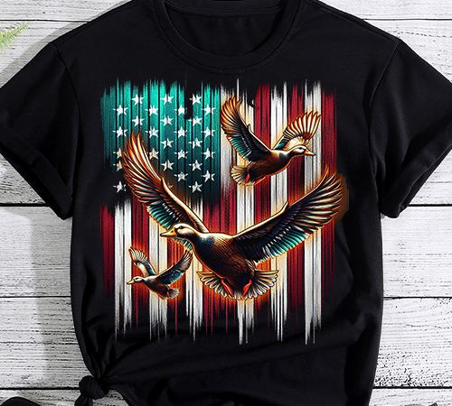 Duck hunter american flag waterfowl hunting camouflage png file t shirt vector illustration