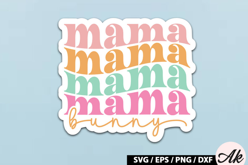 Mama bunny Retro Sticker