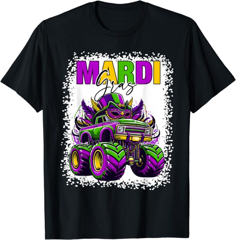 Mardi Gras Kids Outfit Monster Truck Fun Boy Mardi Gras 2024 T-Shirt