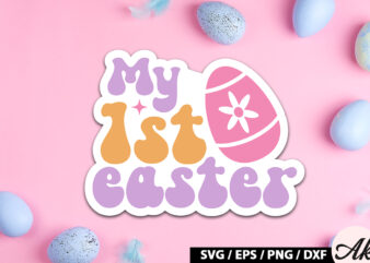 My 1st easter Retro Sticker t shirt designs for sale