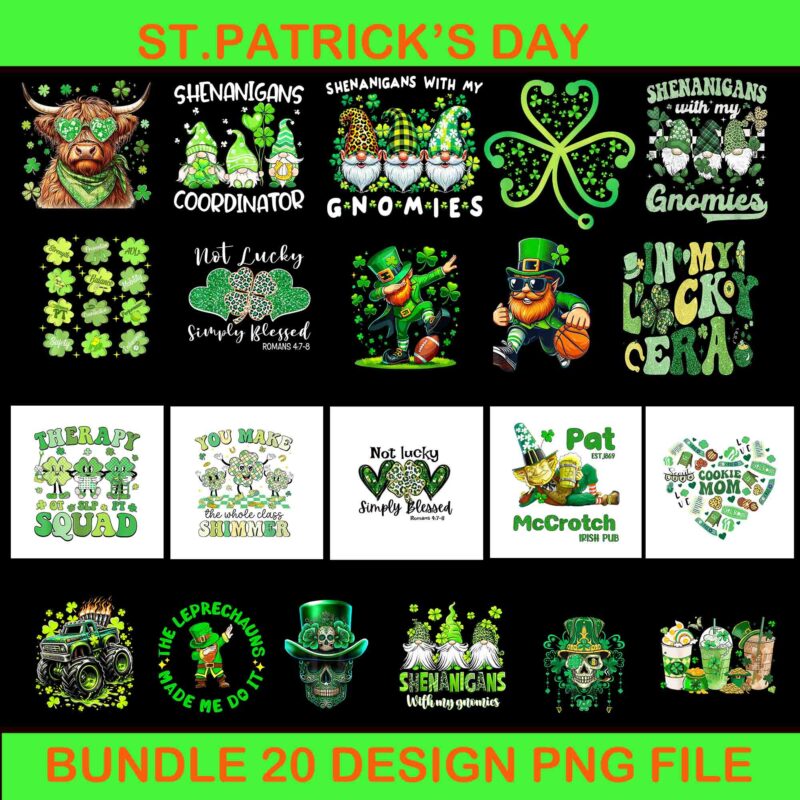 Bundle St Patrick’s Day Png, Patrick’s Day Bundle Png, Bundle Irish Png