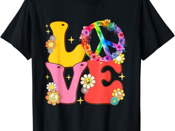 Peace sign love t shirt 60s 70s tie dye hippie t-shirt