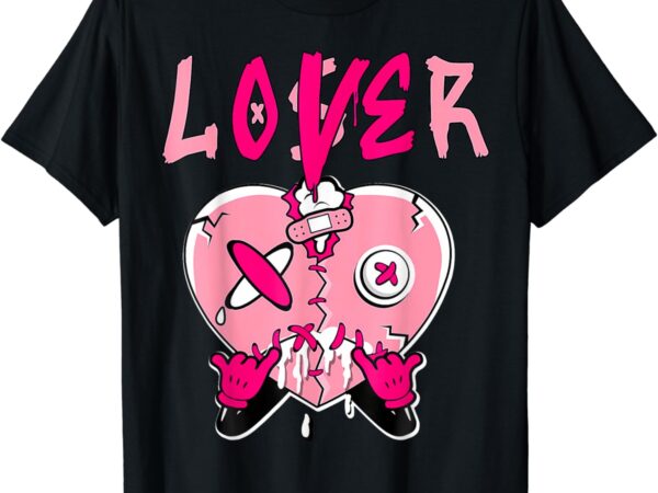 Pink loser lover pink drip heart matching tee for men women t-shirt