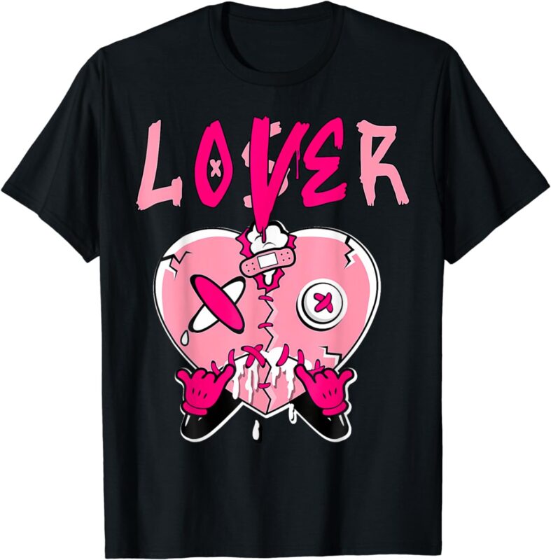 Pink Loser Lover Pink Drip Heart Matching Tee For Men Women T-Shirt