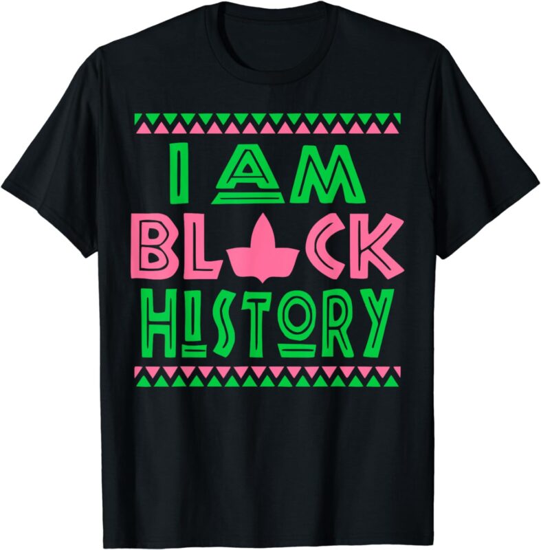 Pretty cute pink-green I am black history aka funny T-Shirt